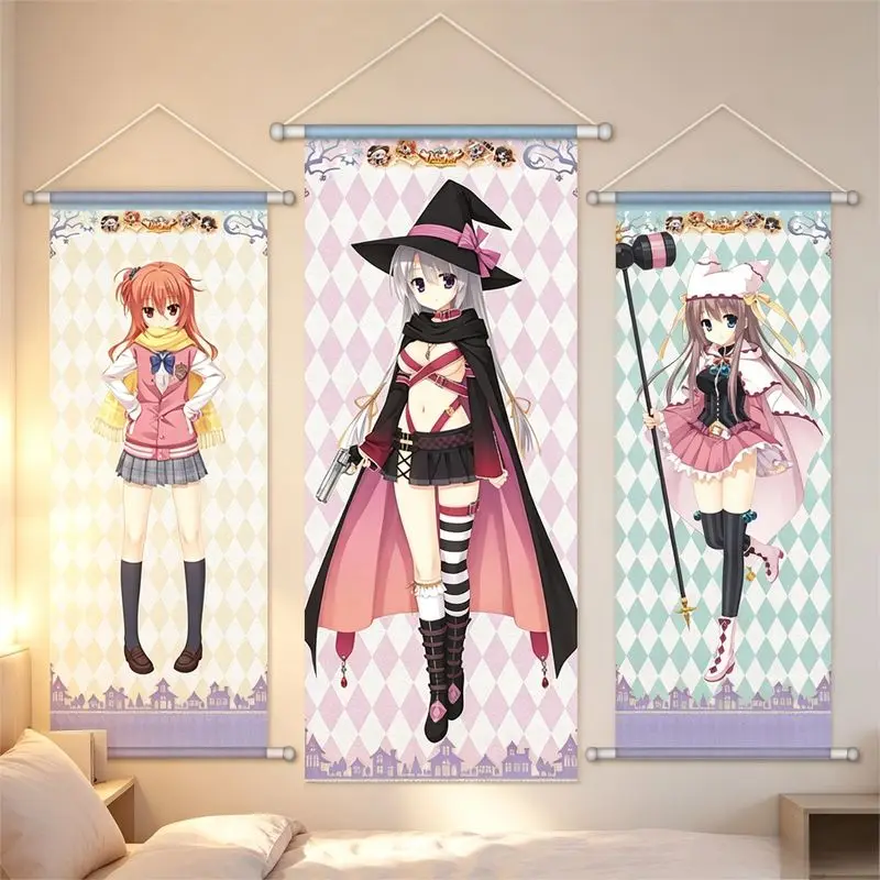 VIKAMA Little Star Scroll Hanging Paintings, Anime Tapestry Wall Hanging Living Room Bedroom Study Entrance Home Decoration