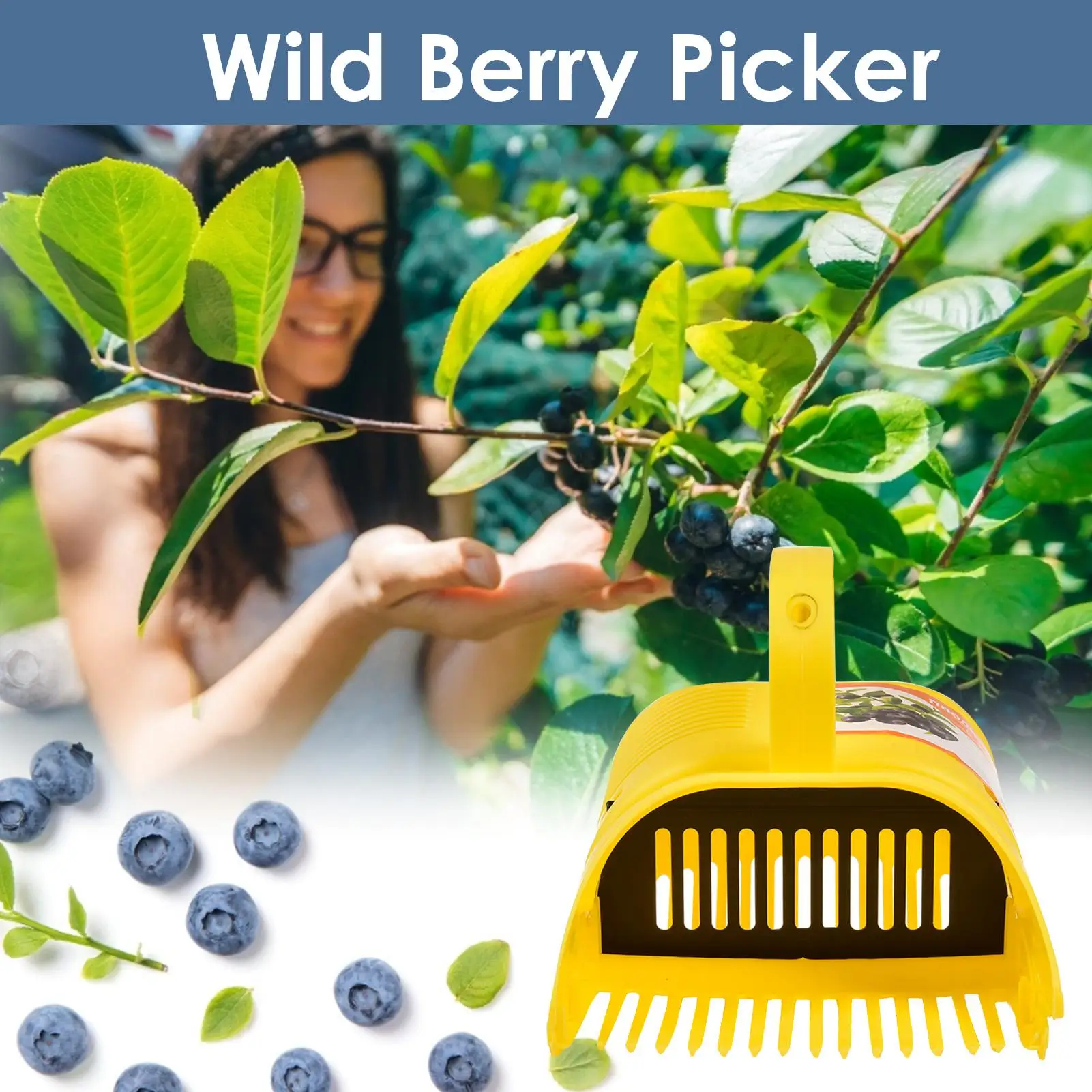

Blueberry Picker Ergonomic Soft touch Handle Lightweight Handle Easy to Use Berry Picker Rakes with Comb Teeth Garden Tool
