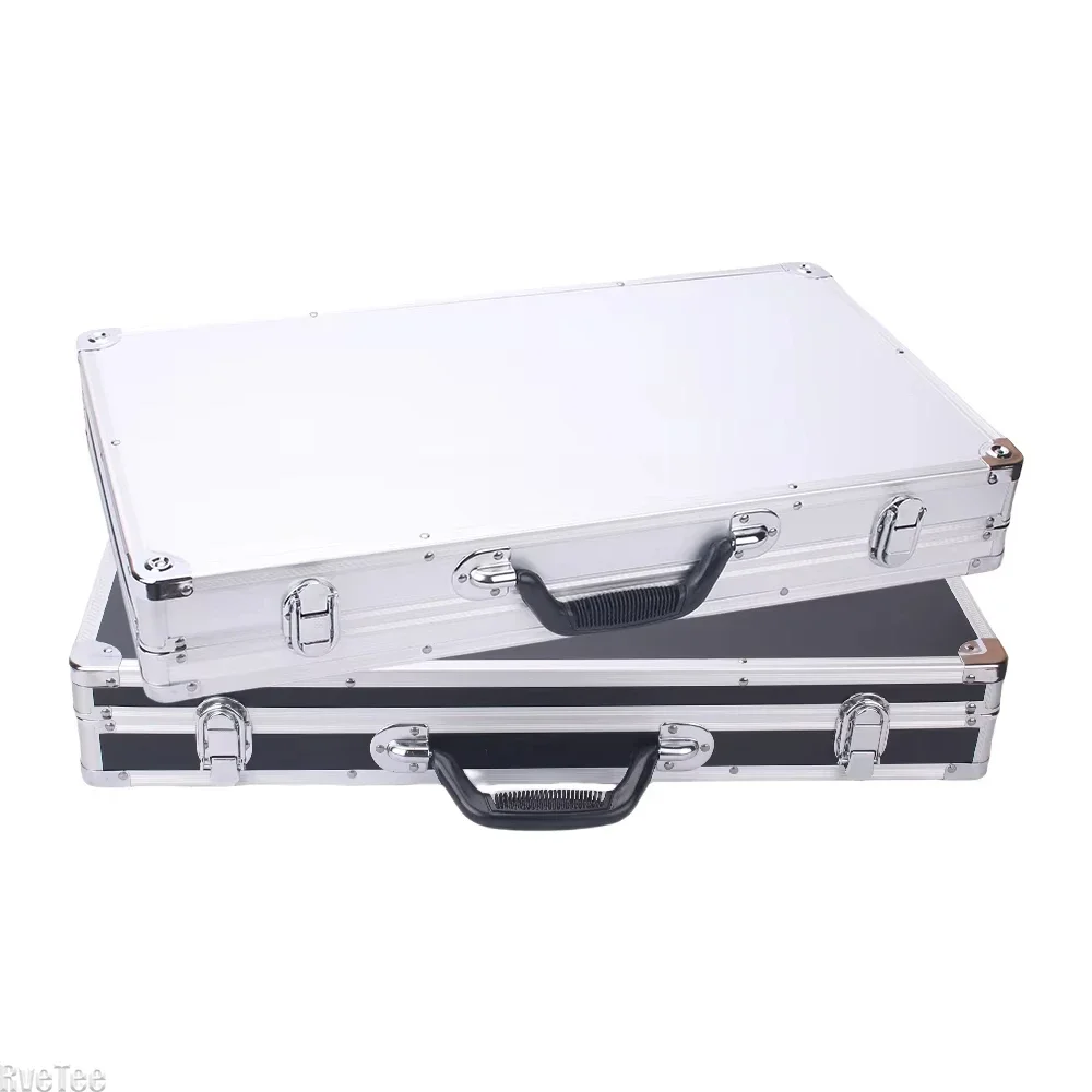 Protable Aluminium Tool Box Equipment Toolbox for Mechanic Large Capacity Suitcase 58x32x8.5cm Hard Case Rectangular Case