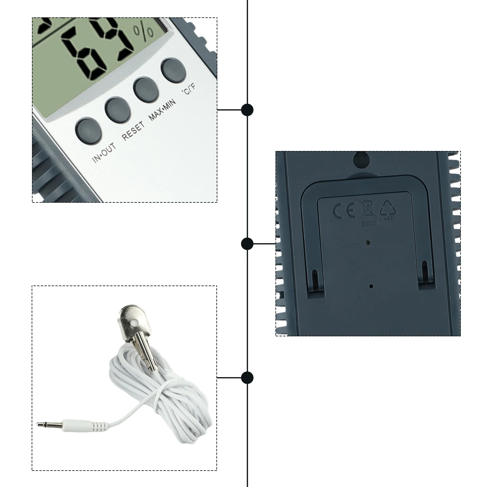 Electronic Temperature Gauge Digital Hygrometer For Comfortable Environment Humidity Level Indicator Long-lasting Battery