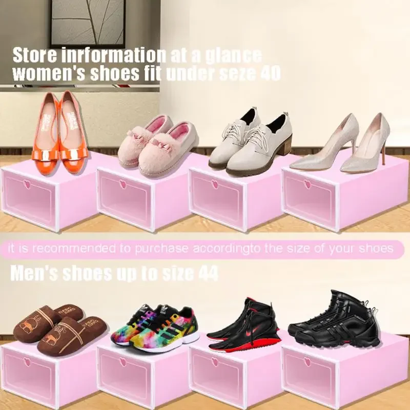 1pcs/set Transparent Plastic Shoes Case Thickened Drawer Case Plastic Shoe Boxes Stackable Box Shoe Organizer Shoebox