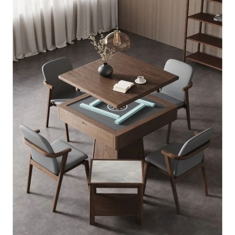 

Dining table dual-purpose integrated mahjong table automatic new Chinese solid mahjong machine home