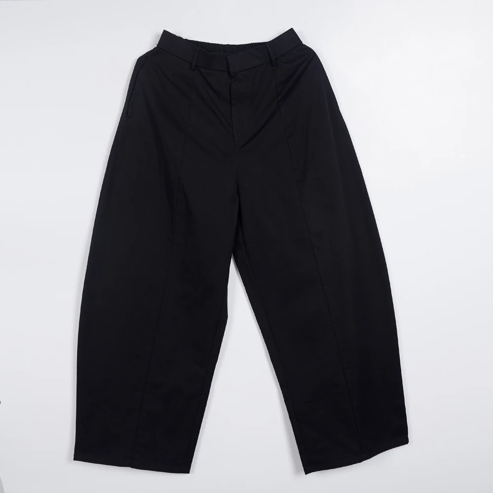 2026 Herbst Damen High-Waist Vertikale Naht Ballonhose Lose Weite Hose mit Knopf- und Reißverschluss Modische Streetwear Pendlerhose – Detail 11