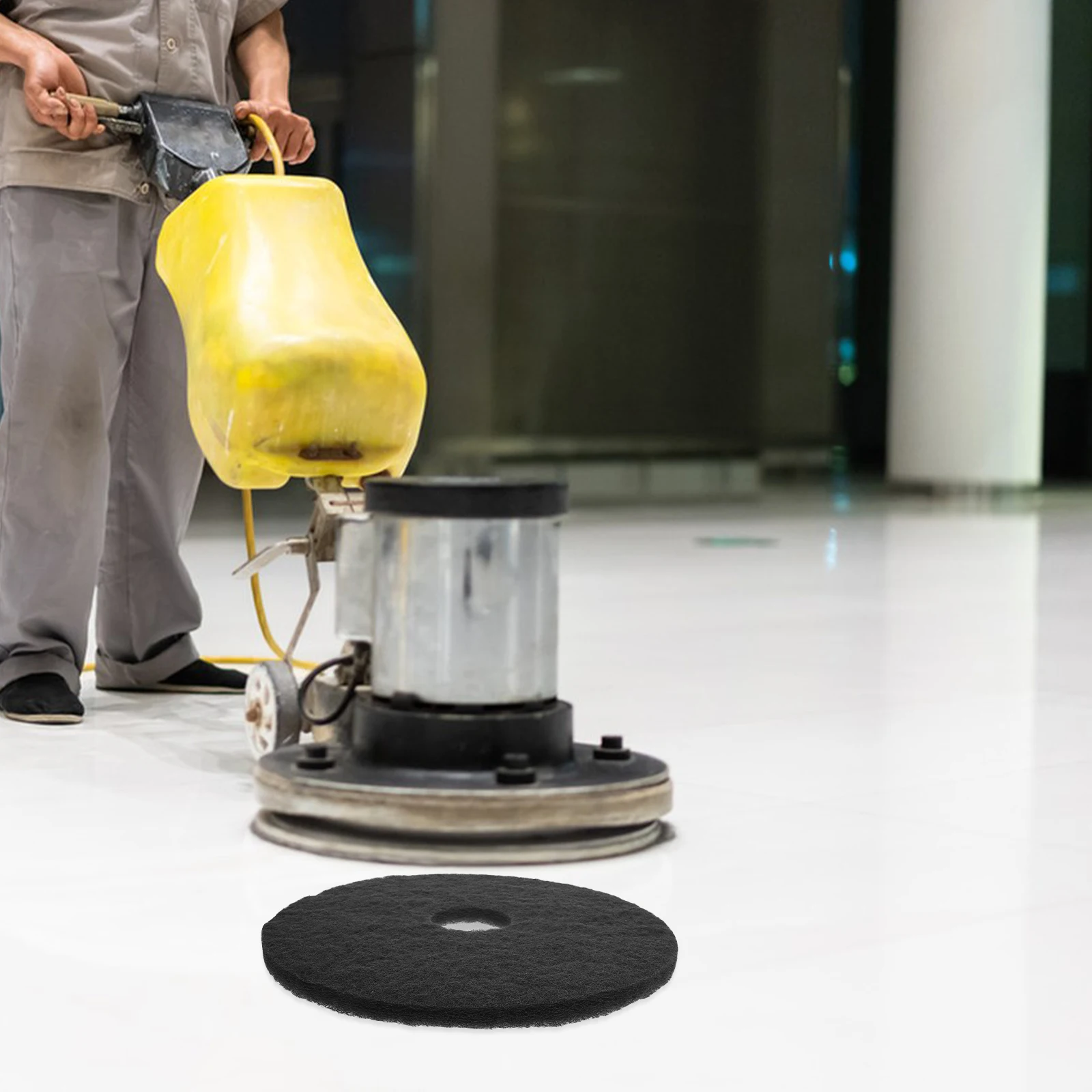 

17 Inch Black Pad for Floor Scrubber Polishing Machine Replaceable Mopping Pads Cleaning Tool Suitable Hardwood Tiles Marble