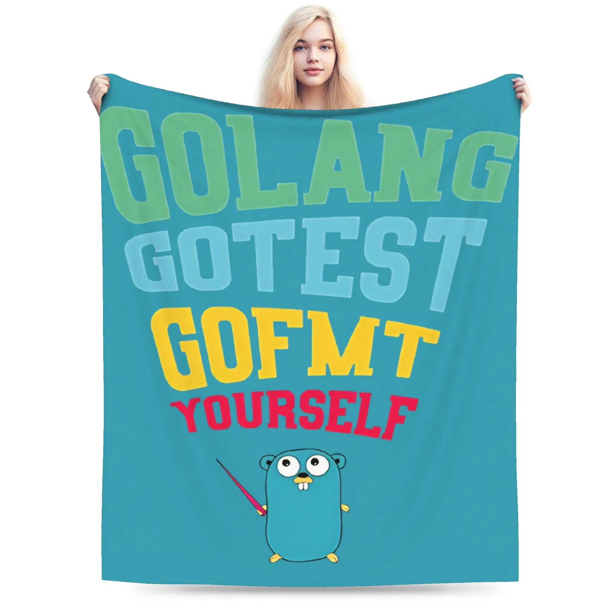 Golang – go test got fmt yourself  Merch Blankets Super Soft Flannel  Throw Blankets Cozy Plush Thin Quilt