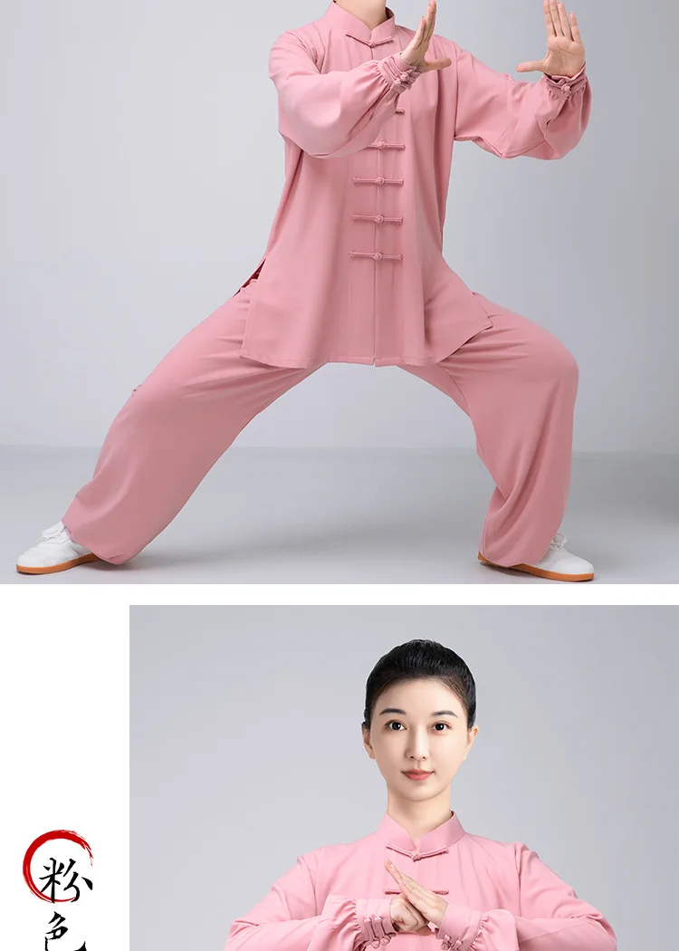 Tai-Chi-Anzug aus Baumwoll-Leinen für Damen und Herren, 5 Farben, Kampfkunst-Kung-Fu-Anzug für Baduanjin-Aufführungen, Frühling/Sommer – Detail 6