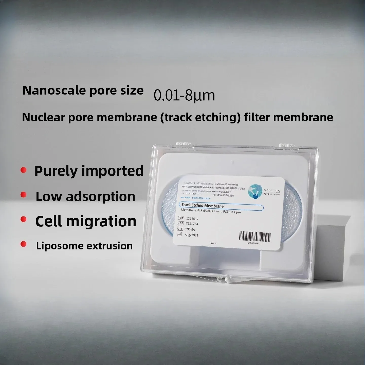 PCTE Track Etched Membrane Filter 47mm 25mm Nuclear Pore Polycarbonate Disc for Lab