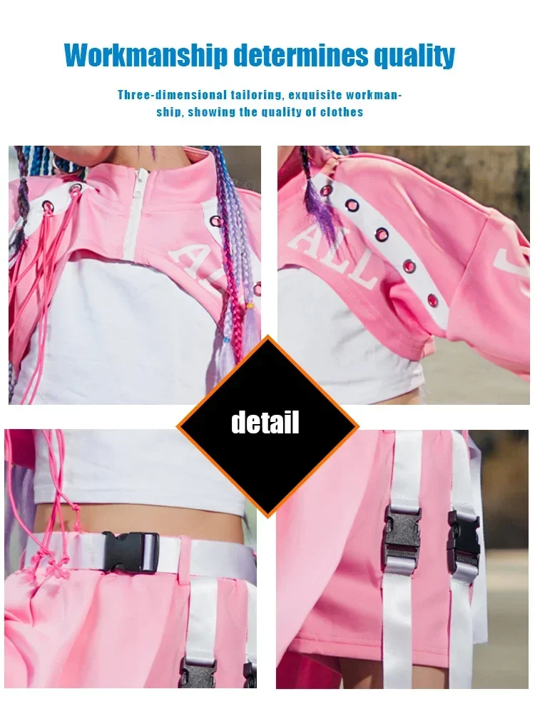 Hip-hop Fashion Costume Cool Children's Runway Wear  K-pop Stage Girls' Fashionable Outfit Jazz Dance Performance Suit Kids