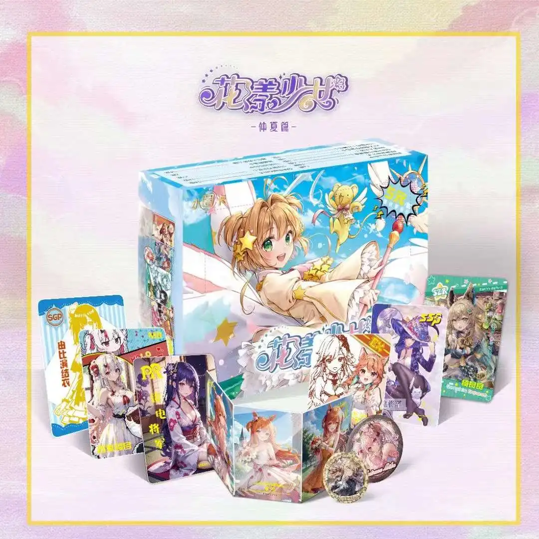 New Goddess Story Flower Yang Girl 5M01 Cards Booster Box Tcg CCG Anime Cute Girl Bikini Game Card Children Toys Birthday Gift