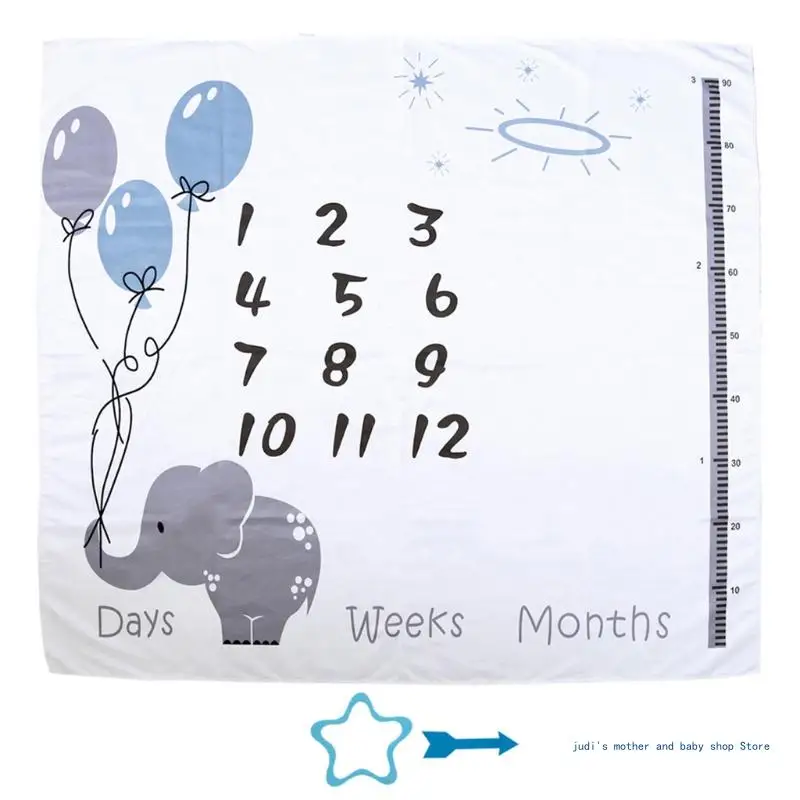 1 Set Baby Monthly Record Growth Milestone Blanket Newborn Photography Props