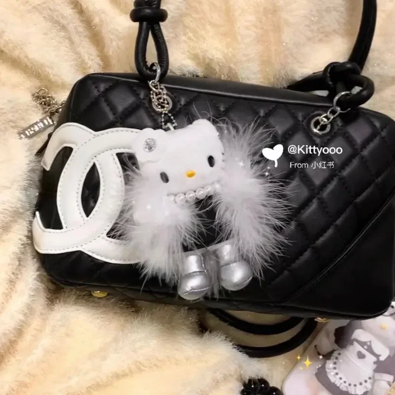 Anime Cute Rabbit Girl Hellokittys Plush Toy Decorative Bag Pendant Cartoon Anime Stuffed Plushie Doll Key Chain Kids Gifts