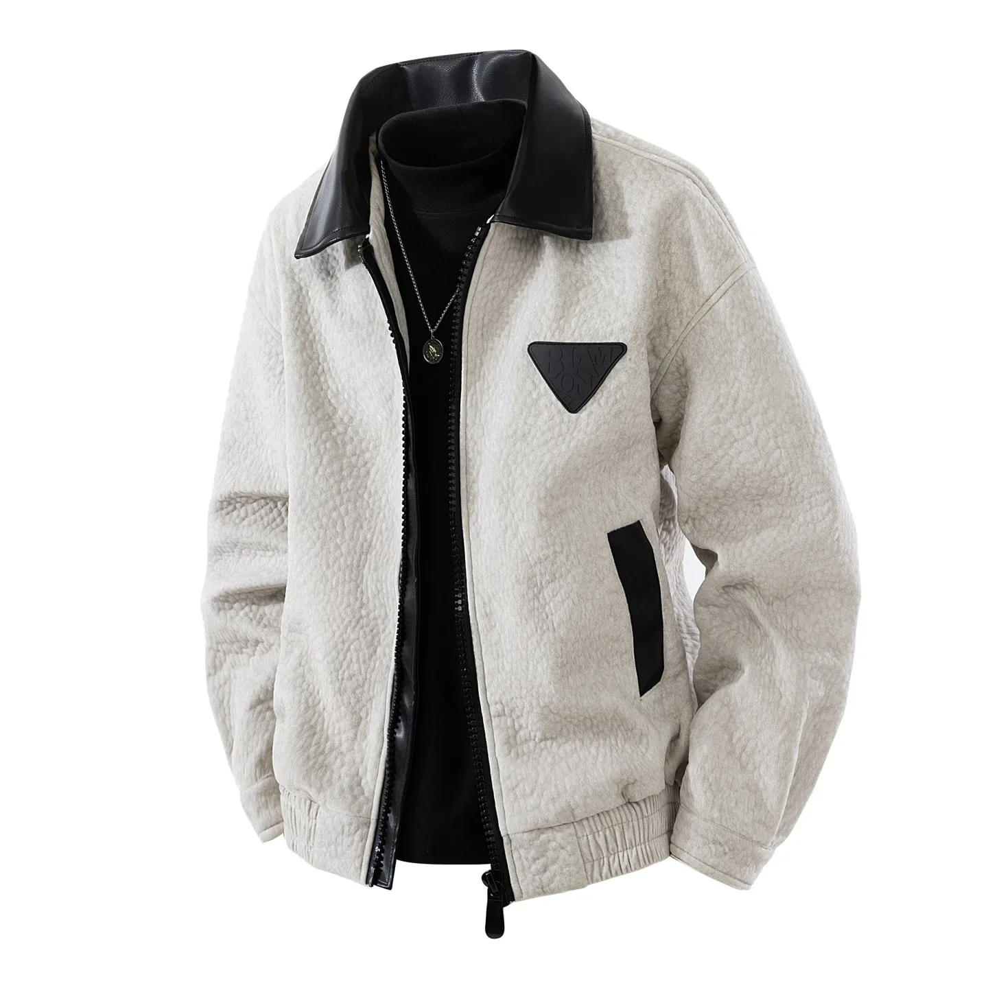 

New Men Spring Autumn Zippers Casual Lapel Jacket Outdoor Windproof Windbreaker Retro Solid Baseball Jacket Loose Casual Jacket