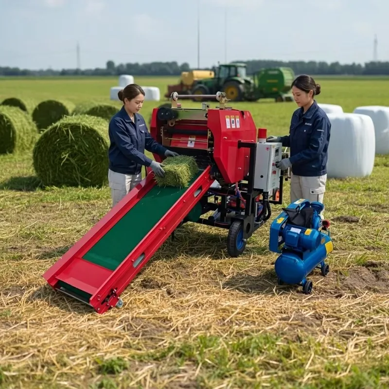 Automatic Silage Round Baler Wrapper High Efficiency Grass Forage Packaging Machine For Farm Use