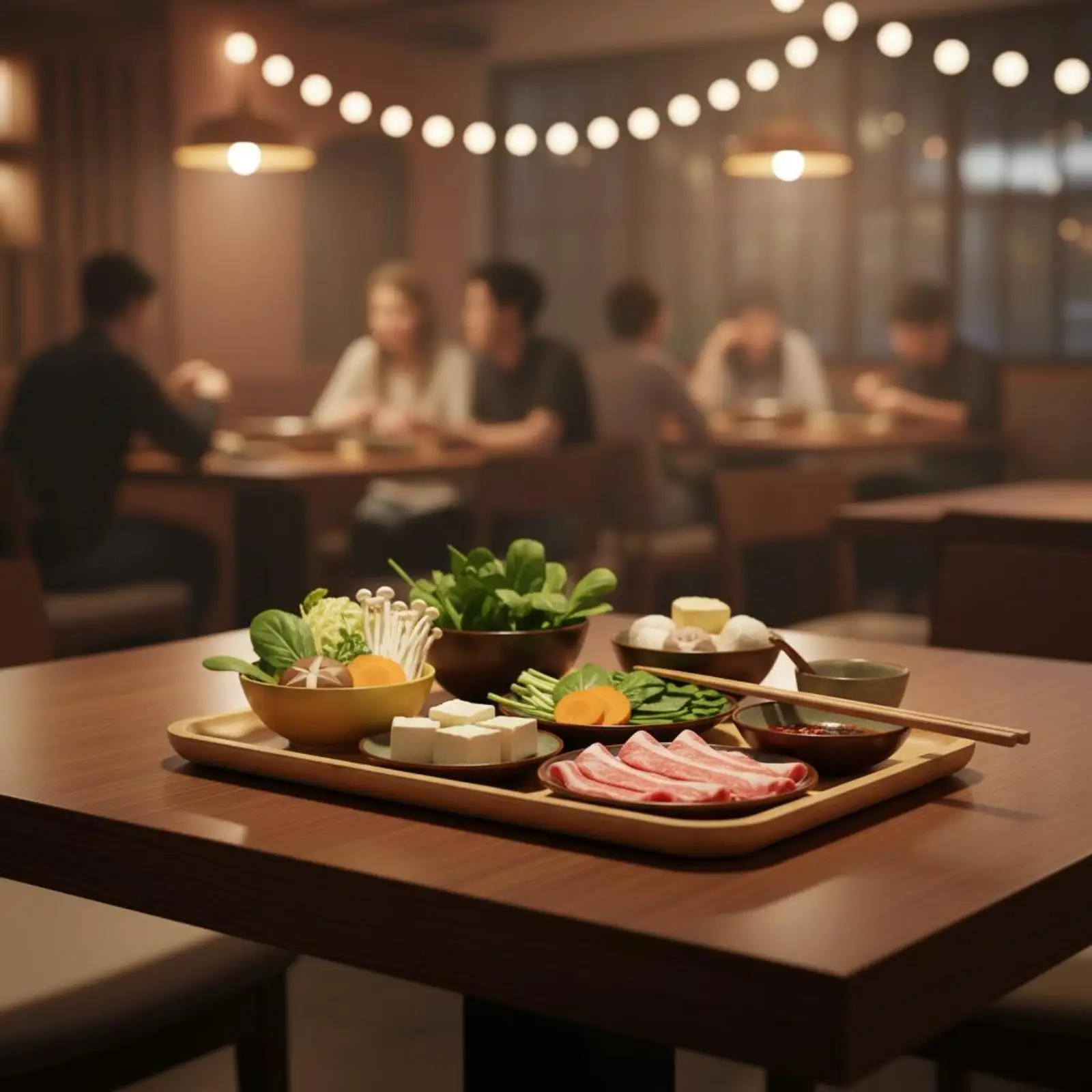 Rectangular Melamine Tray Heat Resistant Melamine Serving Tray Wood Look Plate for Hot Pot, Restaurant, Buffet