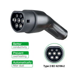 Isigma Type 2 Male EV Charger Plug Connect to EV Charging Station 32A IEC 62196-2 EV Charger Connector Female Connect to EV Side