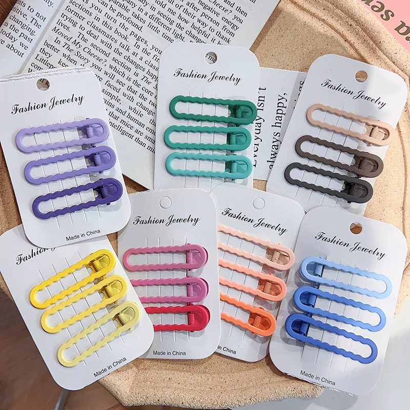 3Pcs/set duckbill clip macaron color fresh bangs clip broken hair clip minimalist temperament Sen style female hair accessories