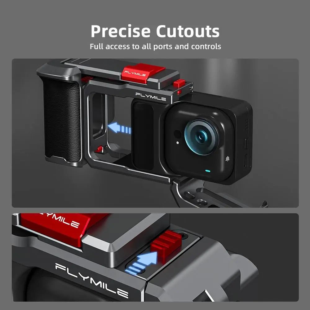 

Aluminum Alloy Xplorer Grip Kit Camera Frame Quick Release Shutter Button Camera Grip Handle for Insta360 Go Ultra