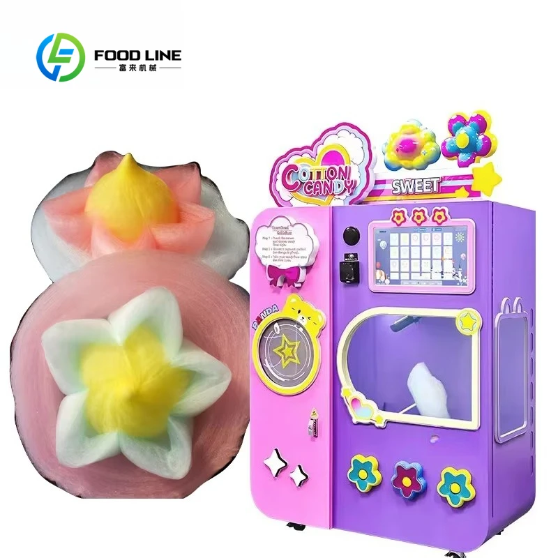 Customized Fully Automatic Cotton Candy Vending Machine With Reporting Function Urban Business Parks Office Complexes Hot Sale
