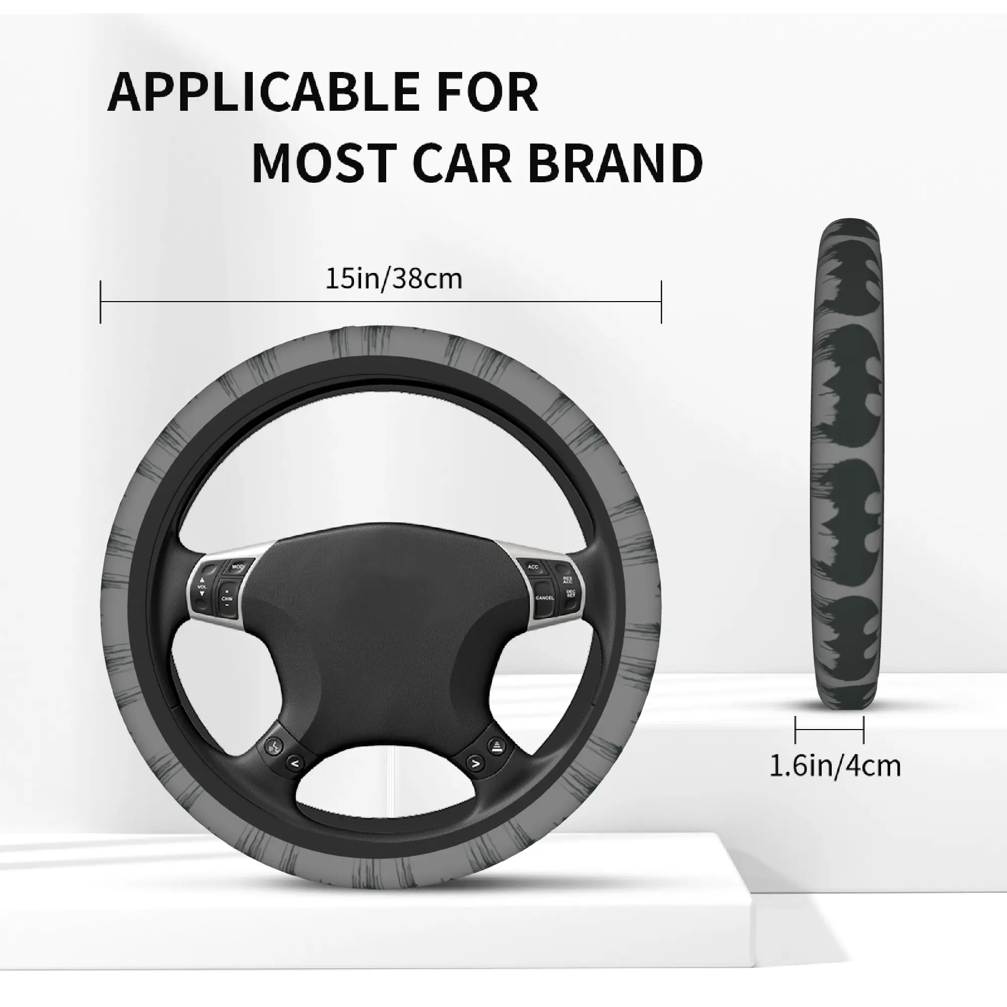Batmans Logo Car Steering Wheel Cover 37-38 Non-slip  Auto Steering Wheel Protector Suitable Car-styling Car Accessories - view 5