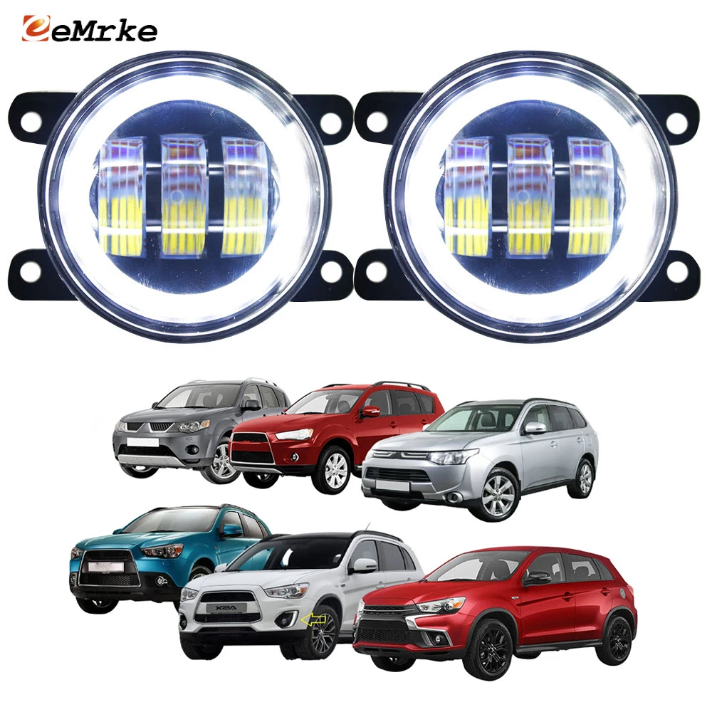 

2x Led Angel Eyes for Mitsubishi Outlander Eclipse Endeavor ASX RVR Colt Fog Lights Assembly w/ Lens Signal Lights DRL Headlight