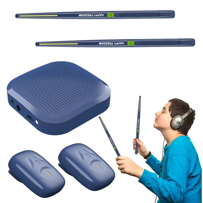 

AS98-Virtual Air Drum Set Professional Electronic Virtual Air Drum Drumsticks Pedals For Beginners Children Adults