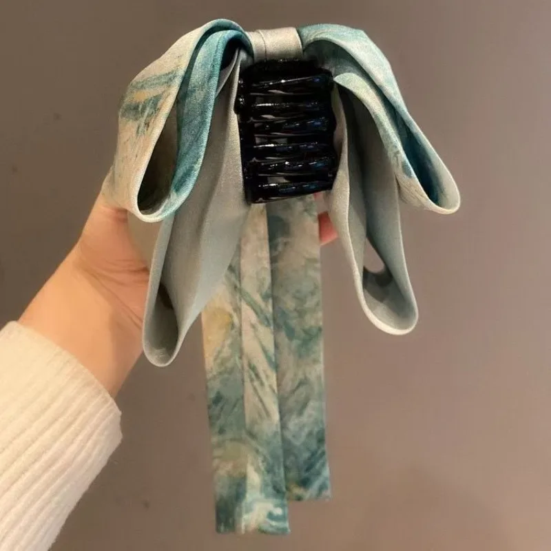 

Китайская художественная картина маслом, галстук-бабочка для покраски конского хвоста, зажим, женские аксессуары для волос