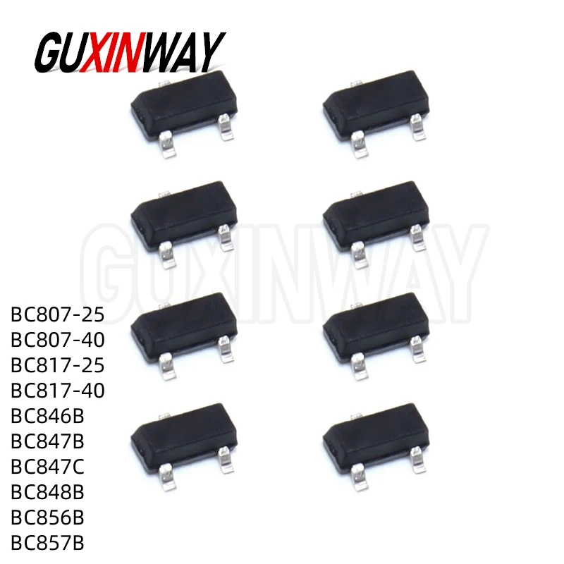 100PCS BC807-25 BC807-40 BC817-25 BC817-40 BC846B BC847B BC847C BC848B BC856B BC857B SOT23 BC807 BC817 BC846 BC847 BC856 BC857