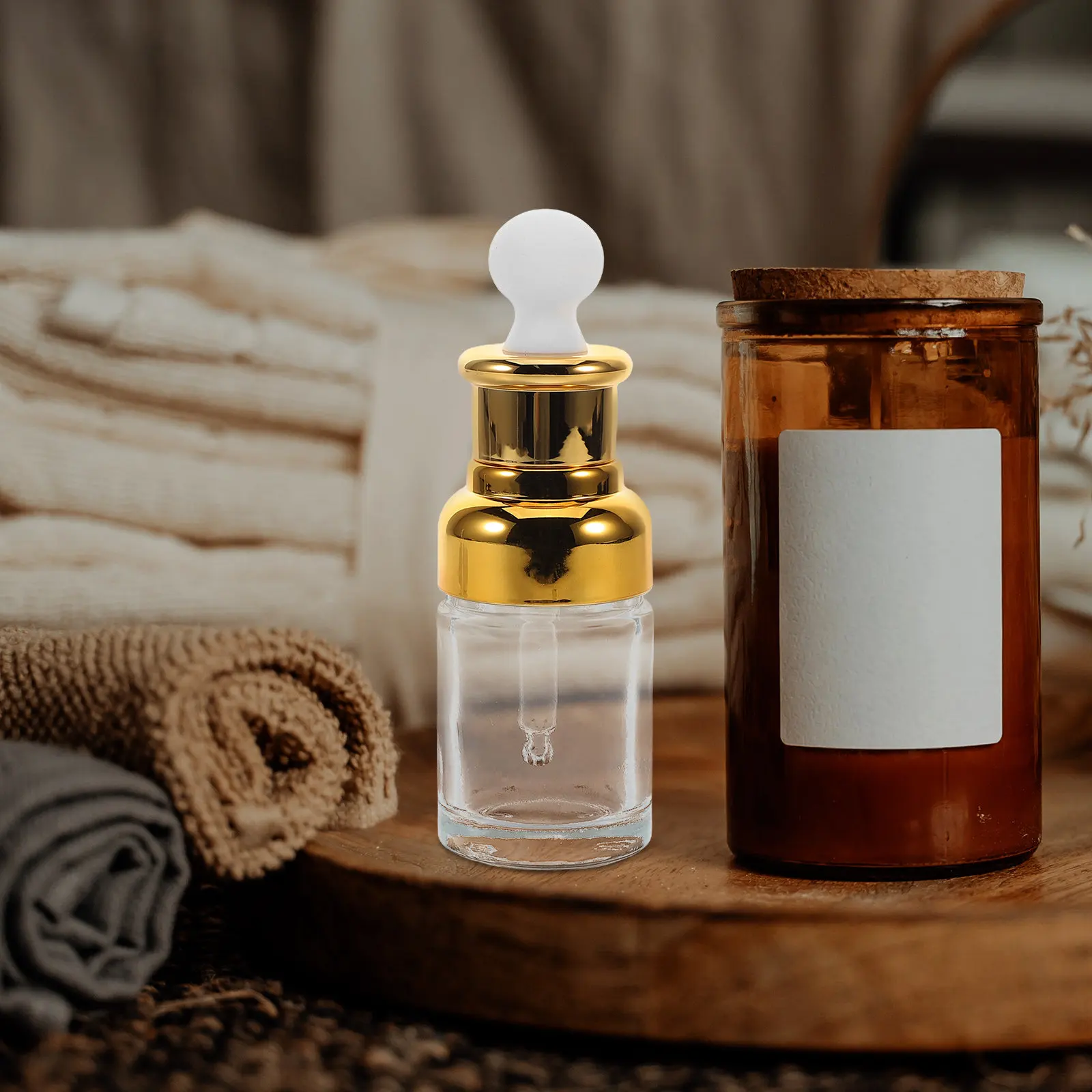 Glass Dropper Essential Oil Bottle Refillable Vial Small Skincare Sample Bottle Makeup Travel Size Serum view 2