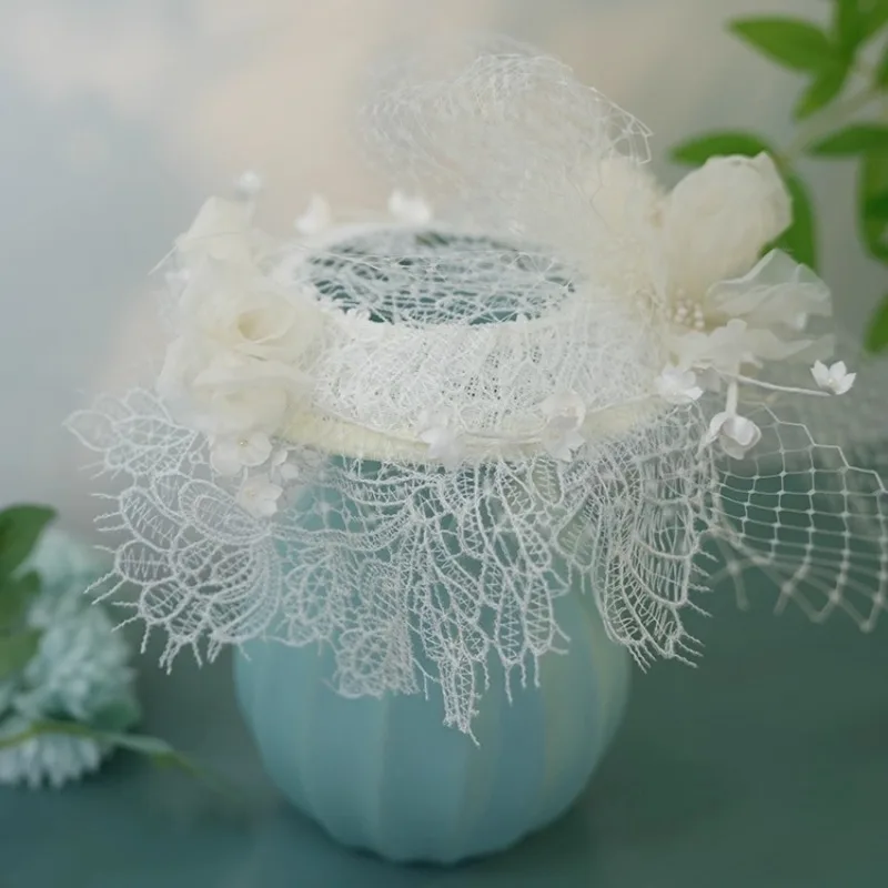 

New Summer Linen Hand-woven Mesh Wedding Headdress