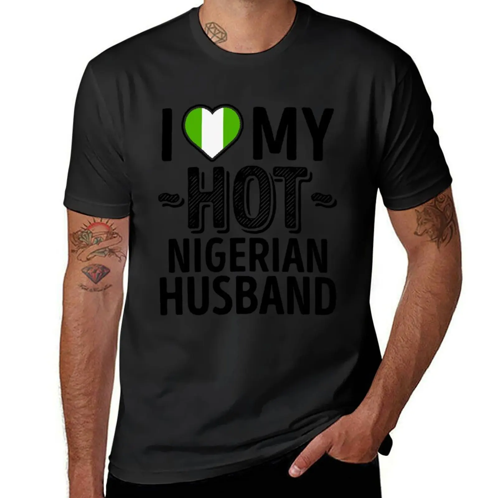 

I Love My HOT Nigerian Husband - Cute Nigeria Couples Romantic Love T-Shirt tees funny costumes men t shirts