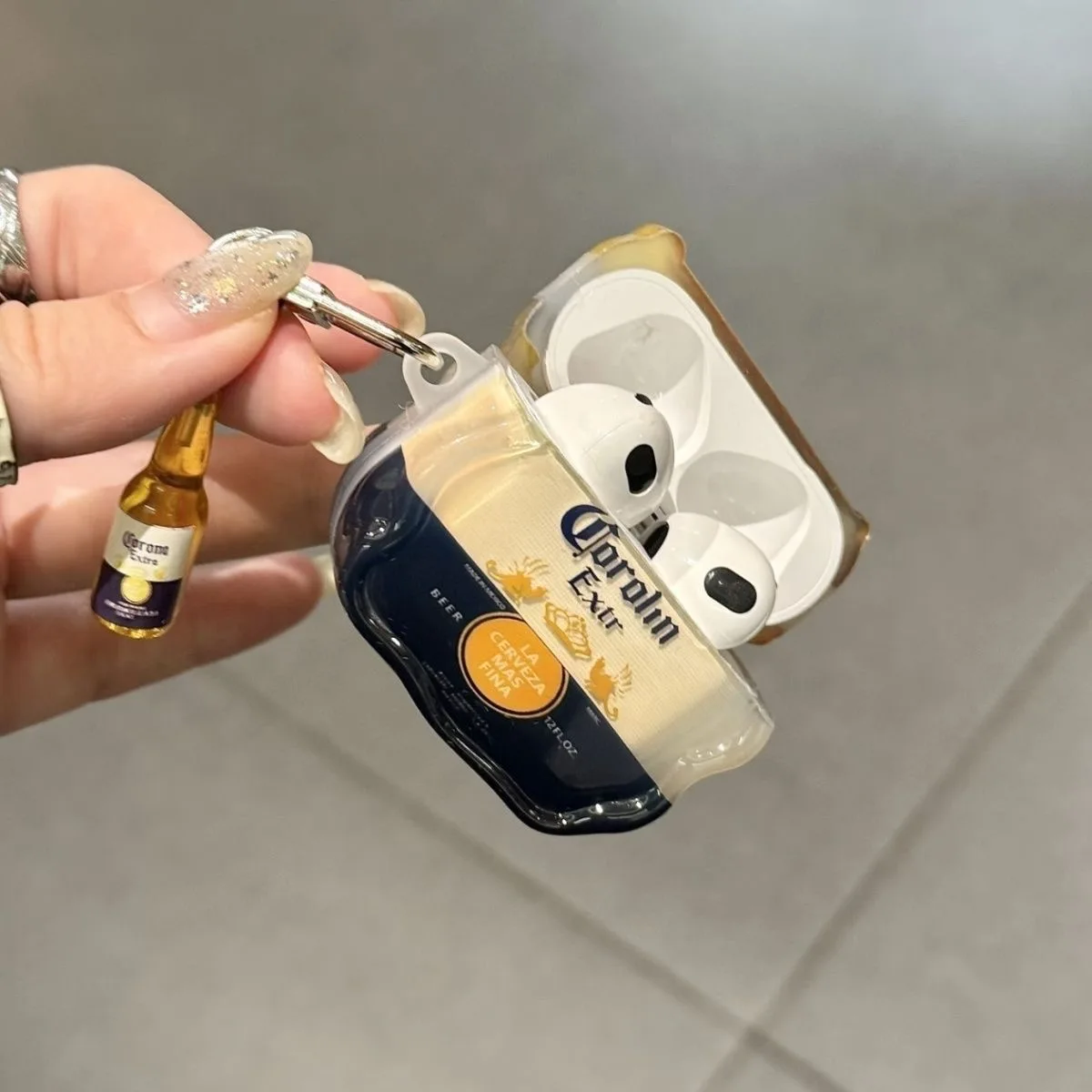 Cartoon Cute Bottle Drink TPU Earphone Case For Air Pods Pro 3 2 Shockproof Protection Cover With Pendant For Airpods 4 3 2 1 - view 2