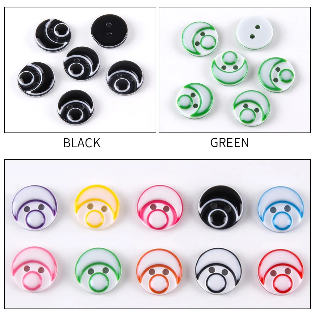 120pcs Resin Button 2 Holes Type Adorable Sewing Buttons Clothes Scrapbook Handicraft DIY