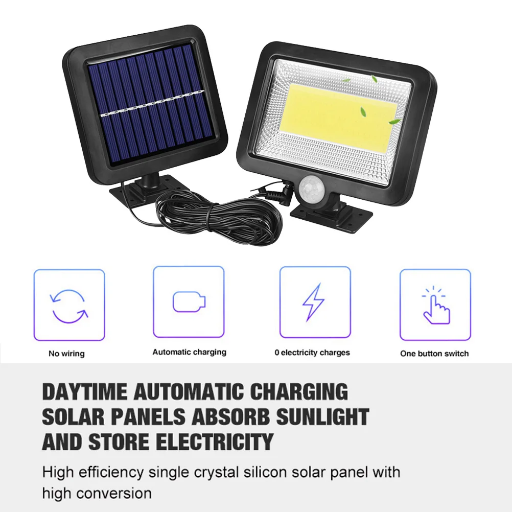 

Solar Wall Lamp 100 COB High Brightness IP65 Waterproof Motion Sensor Outdoor Black Light Dusk to Dawn Garden Fence Deck