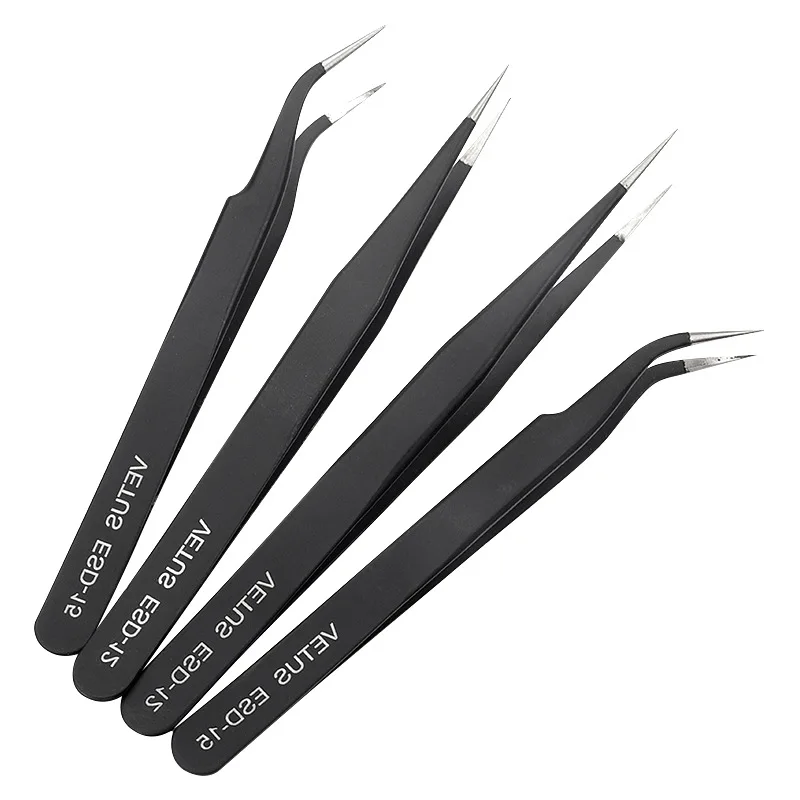 

1 Pc Eyelash Stainless Steel Black Tweezer 3D Volume Lash Tweezer High Precision Anti-Static Tweezers Eyelash Extension Tools