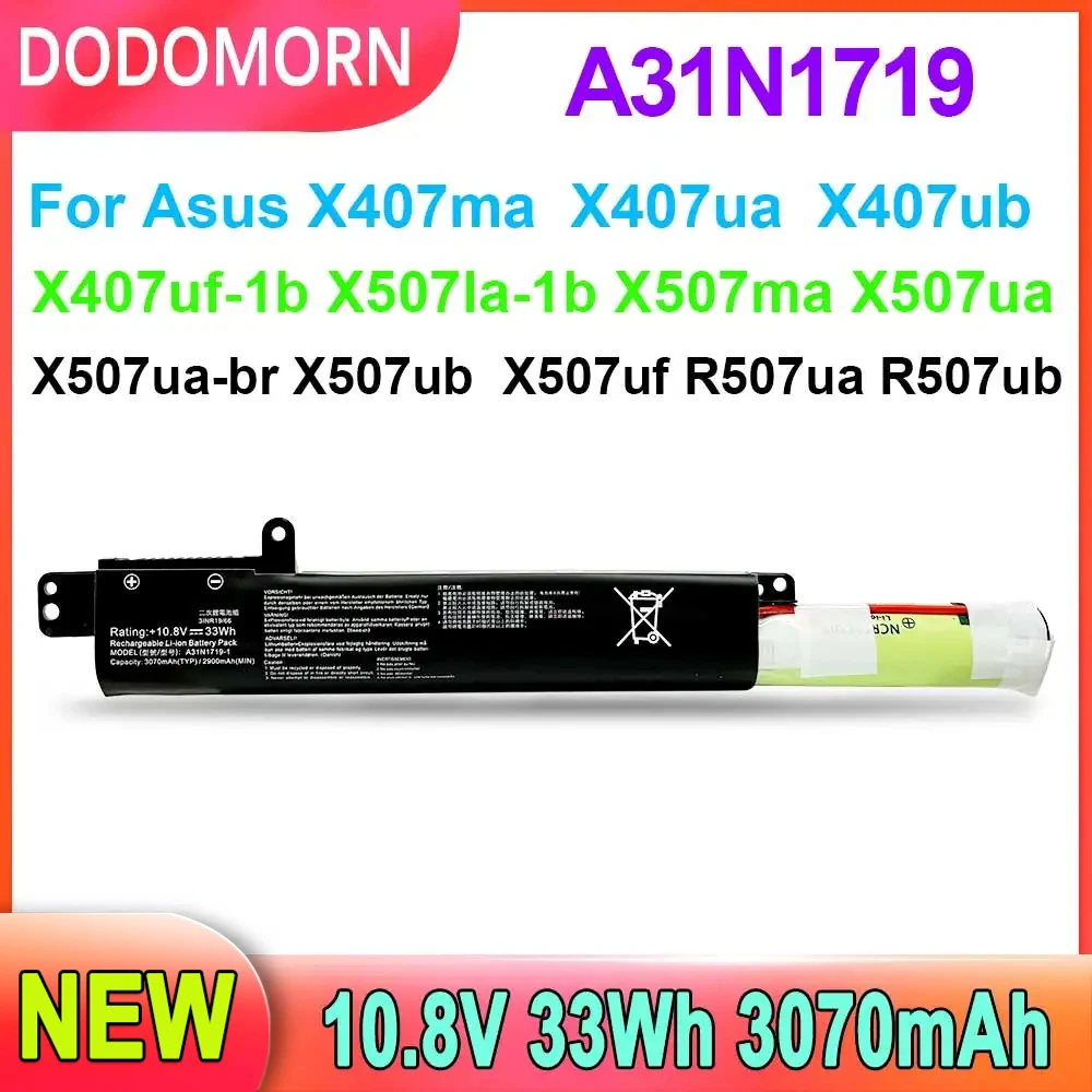 

DODOMORN New Laptop Battery A31N1719 For ASUS X407MA X407UF X407UA X407UB X507MA X507UA X507UF X507UB R507UA R507UB