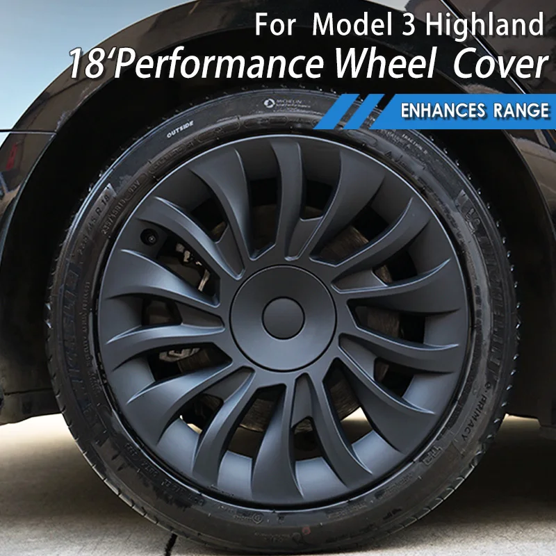 

4 шт. Performance HubCap для новой Tesla Model 3 Highland 2024, сменная крышка колеса, автомобильная полная крышка обода, 18-дюймовые аксессуары