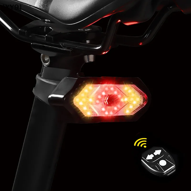 

Smart Bike Wireless Remote Turn Signal Lights, Bicycle LED Rear Taillight Easy Installation Cycling Safety Parts[YY9]