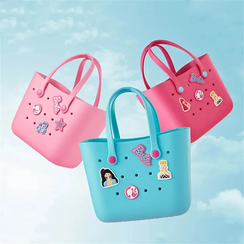 

Fashion Barbie Large Capacity Handbag Daylight Shine Series EVA Picnic Storage Basket Women Kawaii Tote Bag Travel Shopping Gift