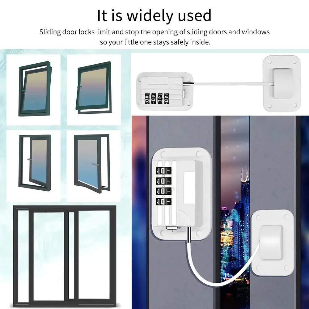 Baby Safety Digital Password Refrigerator Combination Lock Window Safety Lock Limit Positioning Combination Lock Cabinet Locks