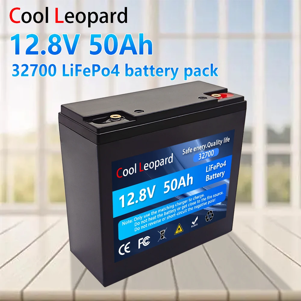 32700 12.8V 50AH LiFePO4 Battery Built-in 50A BMS RV Rechargeable Lithium Iron Phosphate Solar Marine Overland Off-Grid Battery