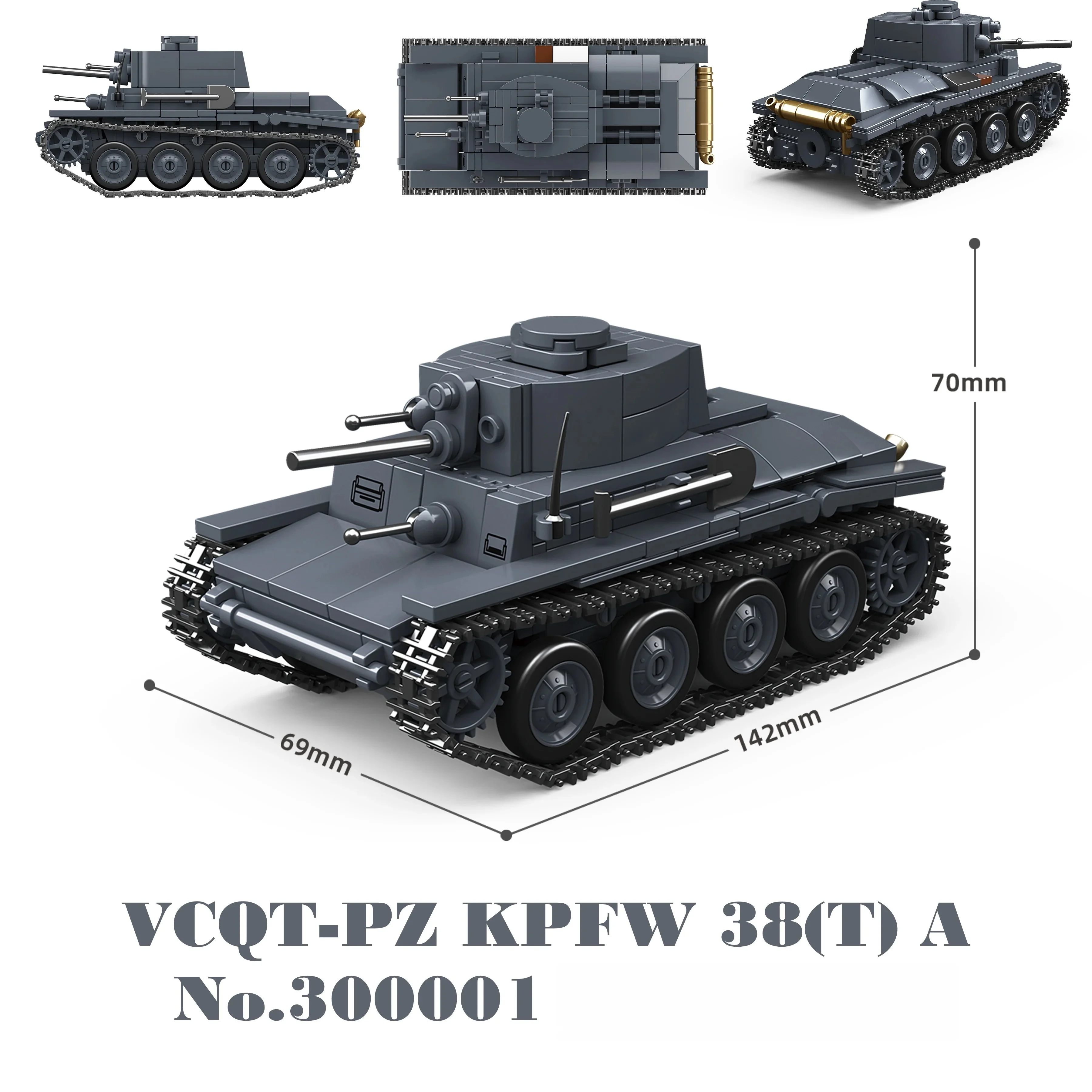 QuanGuan 100332 60 cm Flak Sw-36 & 8,8 cm Flak 37 Schwere Panzer Montiertes Ornament-Spielzeug MOC Puzzle Sammlermodell Geburtstagsgeschenk