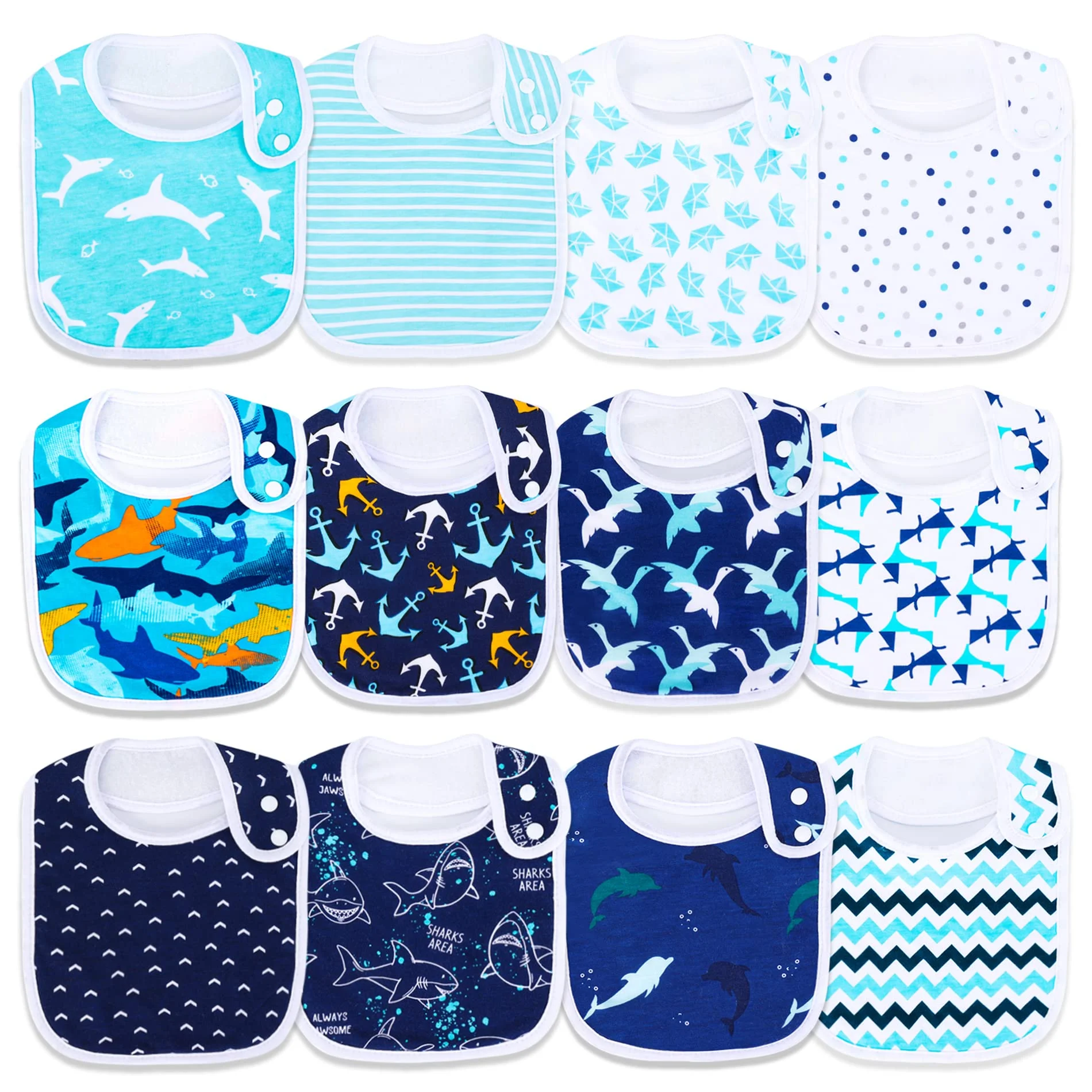 

Baby Bibs Super Soft and Absorbent Organic Cotton Baby Bandana Drool Bibs Set for Newborn Unisex 3-36 Months 12 Pcs