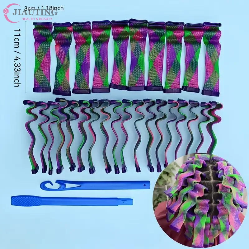 18/28 قطعة ماجيك بدون حرارة موجة المياه مموج الشعر الملمس التلقائي شريط لف تصفيف الشعر موجة تشكيل الحديد الشعر Texturing أداة #6