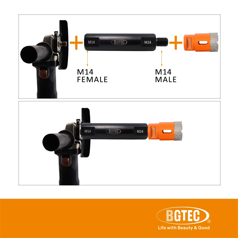 BGTEC 1pc asta di prolunga per punte diamantate M14 convertitore di collegamento adattatore per punte diamantate M14
