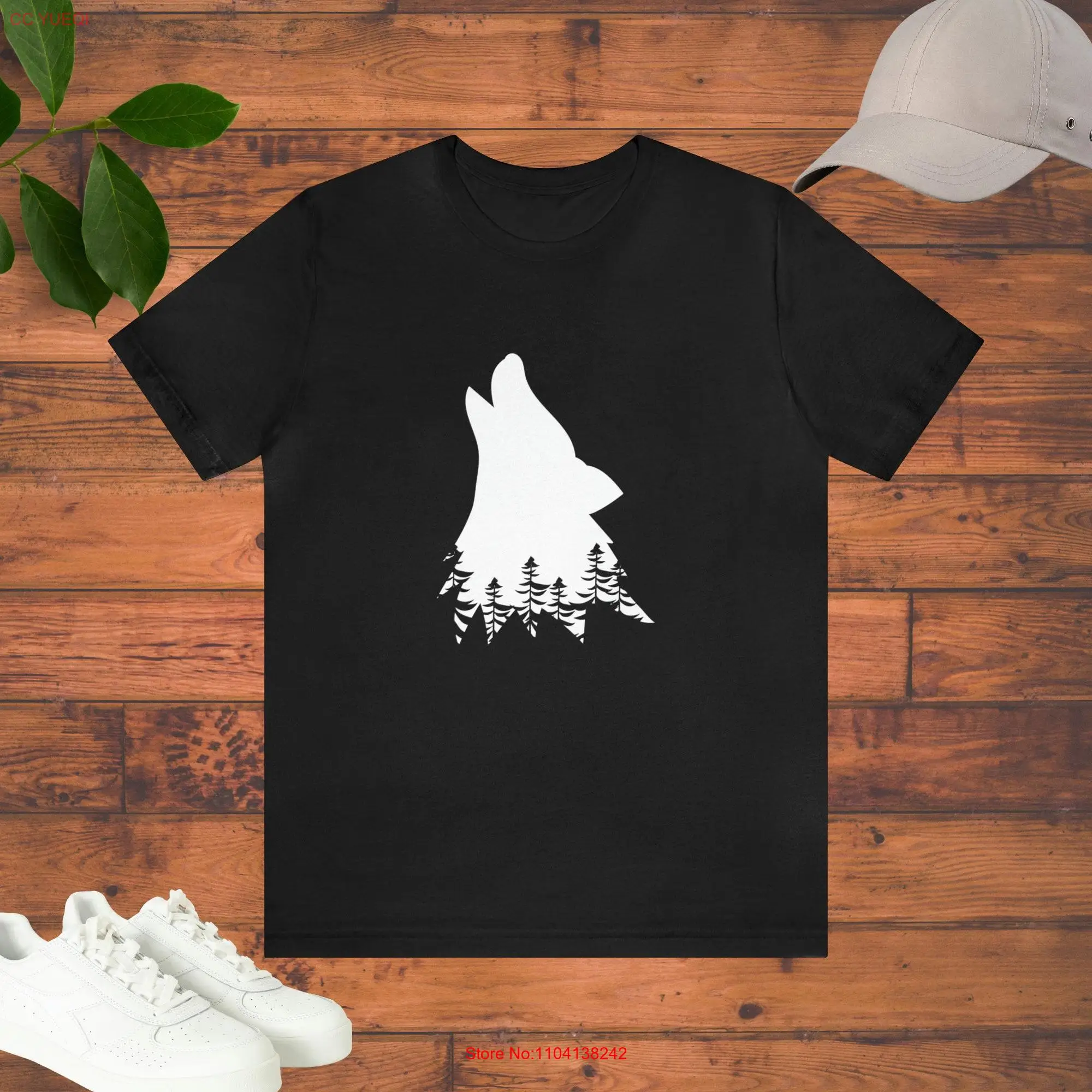 Wolf T Shirt Howling Animal For Her Him Lover Adventure long or short sleeves