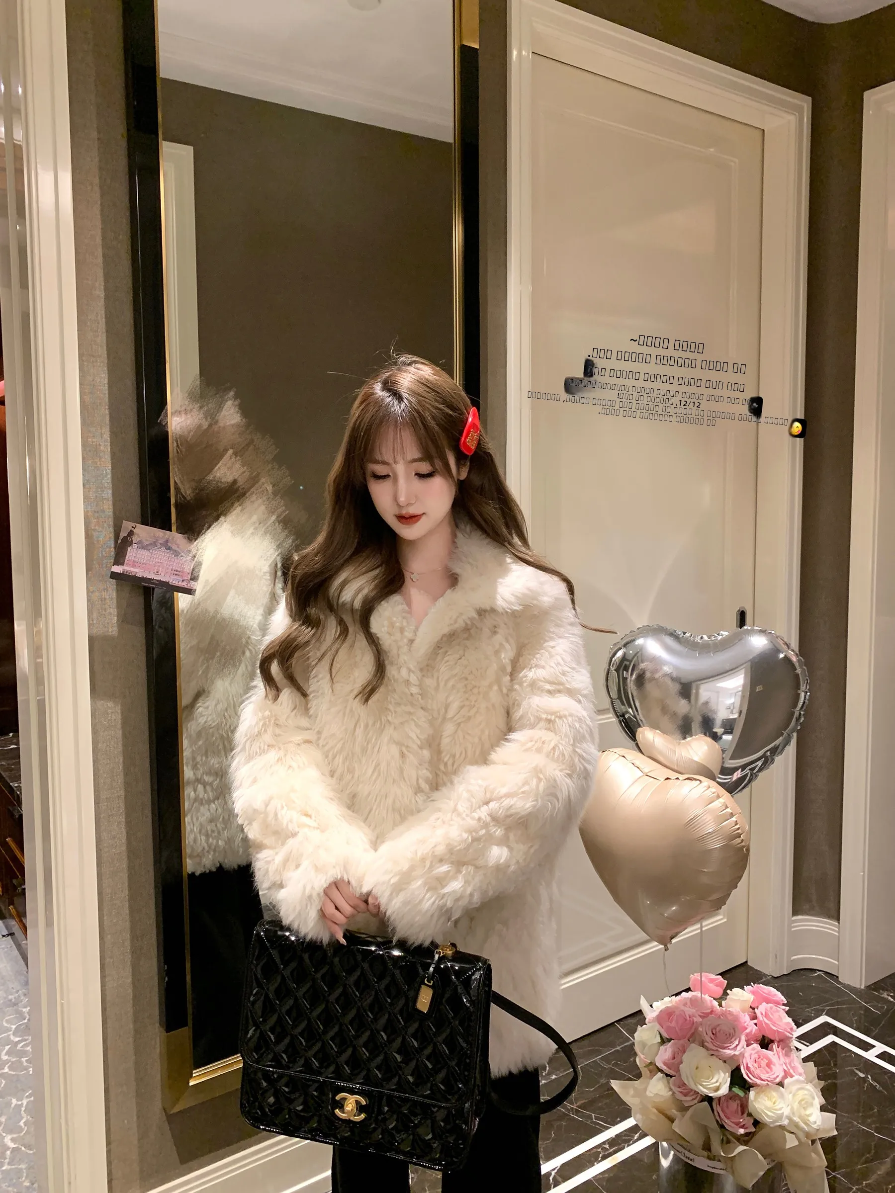 

Kimicoy Toscana Fur Jaet Prince Sle Thiened Winter Coat Stand Collar Single Button Closure Long Sve Women's Coat