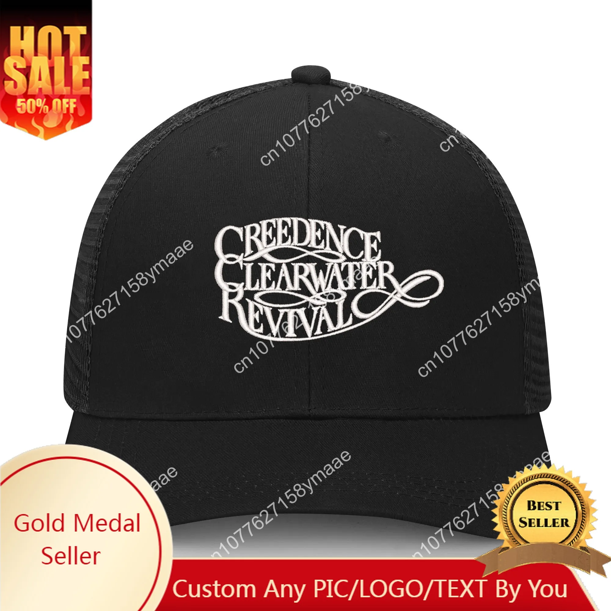 

Creedence Clearwater Revival Embroidery Hat Mens Womens Sports Baseball Hat Hip Hop Breathable Summer Headwear Custom Made Caps