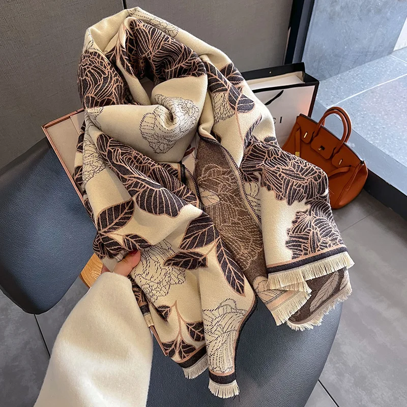 

Cashmere Scarf Ladies Winter Warm Pashmina Shawls and Wraps 2023 Luxury Printed Women Holiday Gifts Echarpe Bufanda