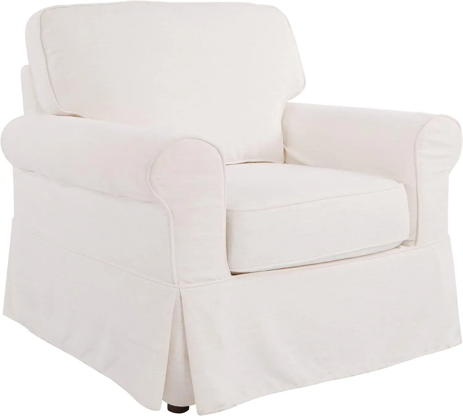 

Furnishings Ashton Rolled Arm Chair with Slipcover, White