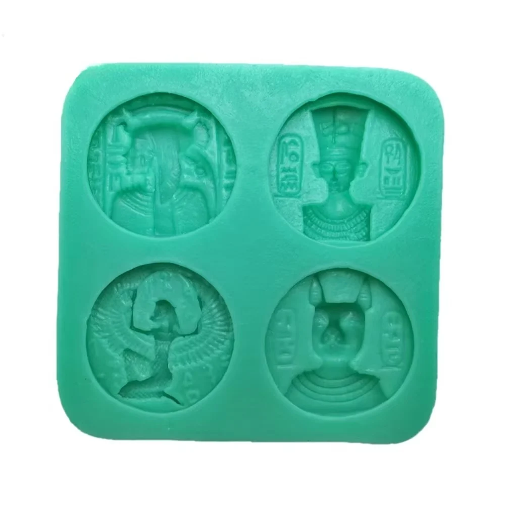 New Pharaoh Coppers Silicone Fondant Cake Mold Chocolate Chip Decoration Tools kitchen Baking Resin Gypsum Handmade Epoxy Mould